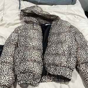 Adika Size S Cheetah Print Puffer Coat- SO CUTE!!!! Barely worn!
